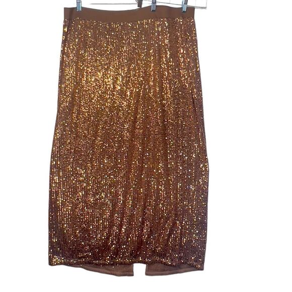 Nwt ASOS Womens Lined Sequins Embellished Sparkle Pencil Midi Skirt Size 26 - Picture 1 of 10